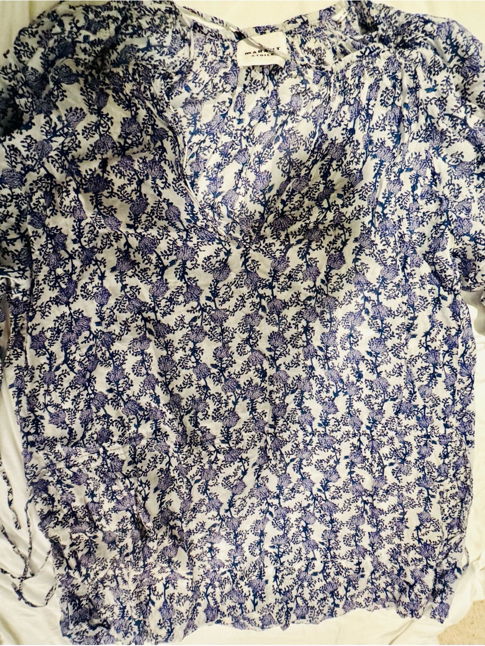 ISABEL MARANT ETOILE Blue Floral V-Neck Woman’s dress size 44 / Medium